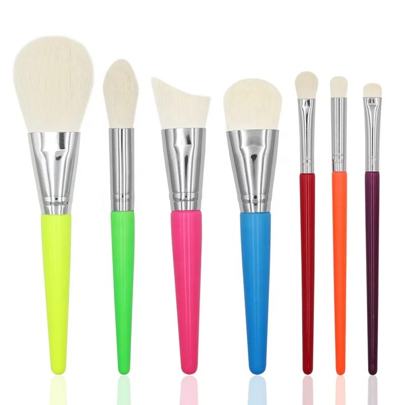 

7pcs rainbow handle bionic hair makeup brush set eye shadow brush, Customized color