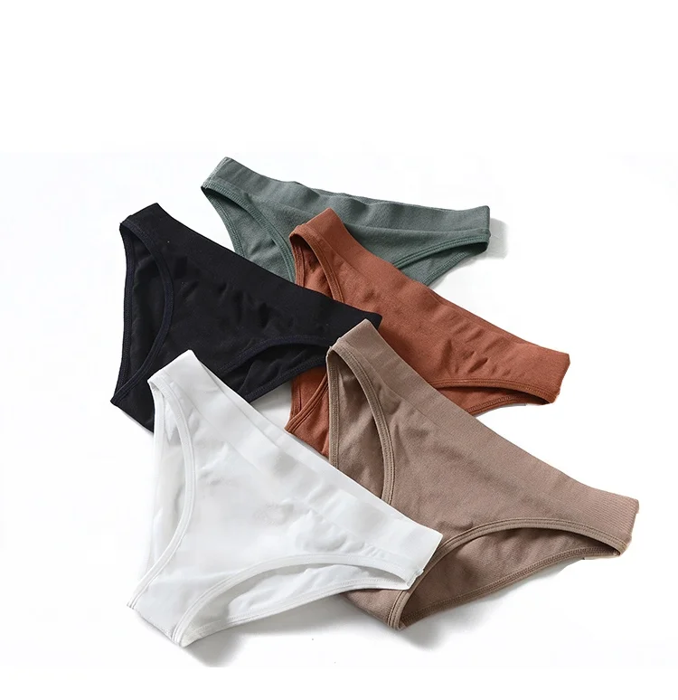 Hot Selling Low Waist Sporty Solid Color Comfort Breathable High Elasticity Ribbed Cotton Women Panties