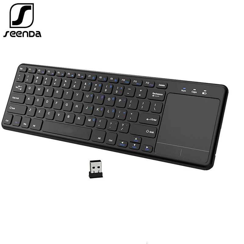 

SeenDa 2.4G Wireless Keyboard Touchpad Number USB Numeric Keypad for windows Tablet Desktop Laptop PC English, Black