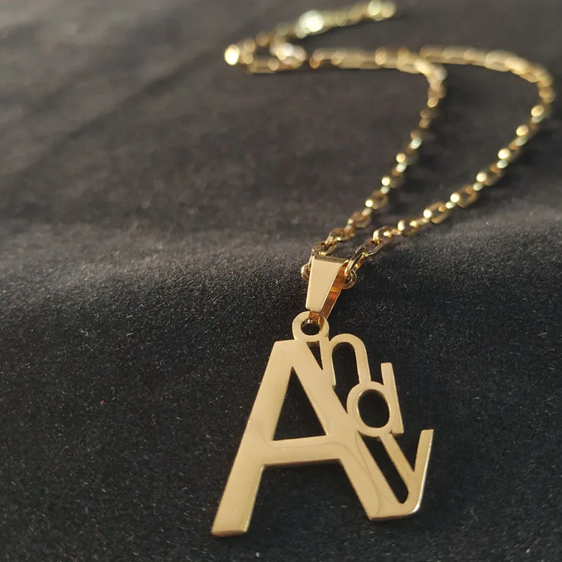 

Stainless Steel 316L Minimalist Jewelry Necklace Custom Name Initial Necklaces Gold