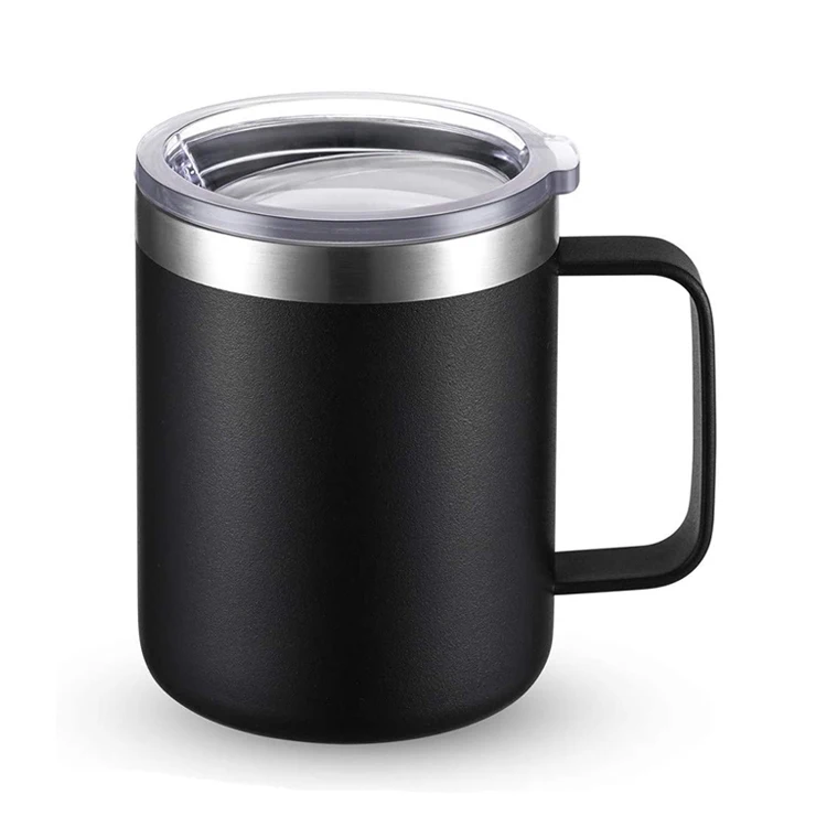 

12oz Stainless Steel Insulated Tumbler Cup Double Wall Vacuum Travel Coffee Mug with Handle Sliding Lid