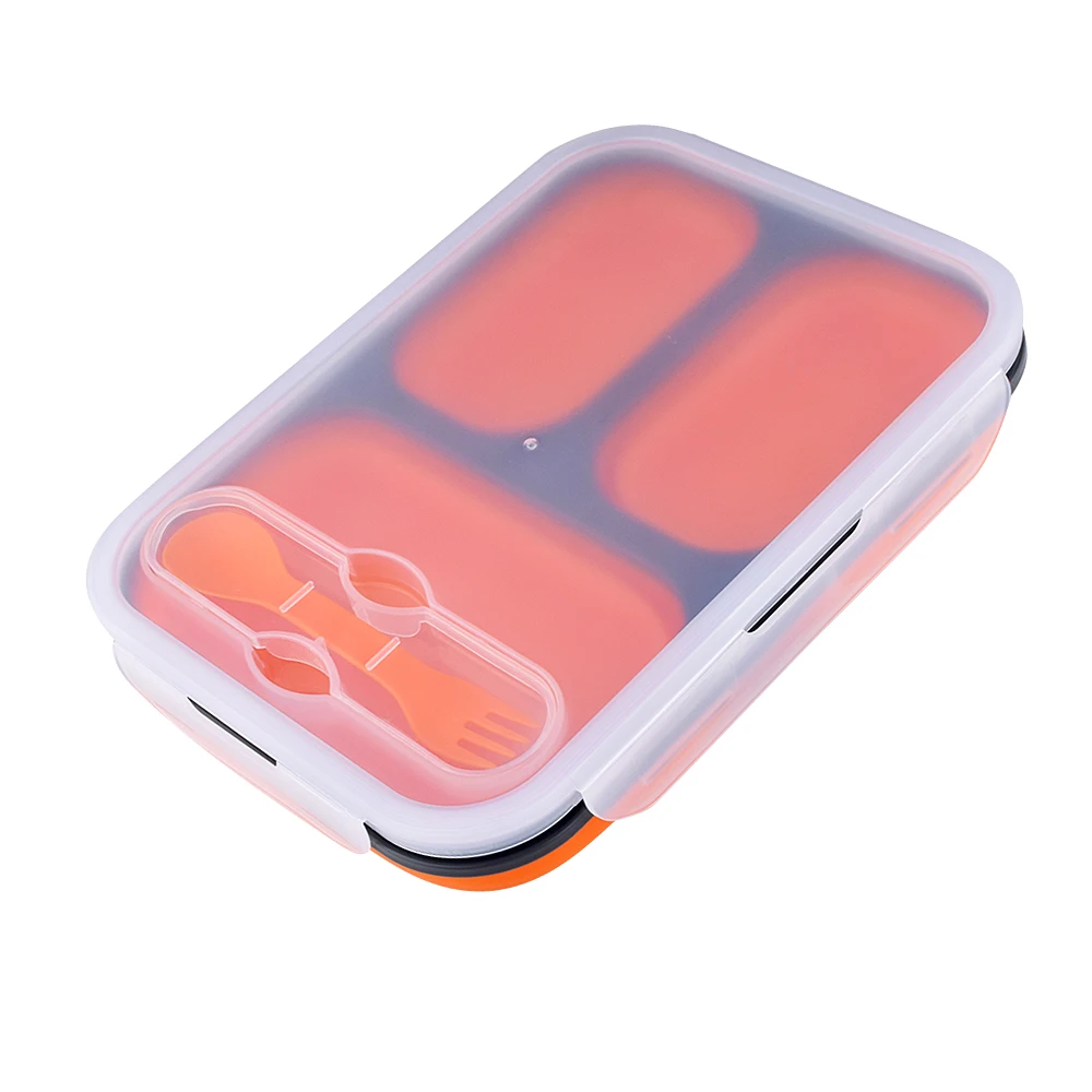 

Reusable Eco-friendly lunch box Set Silicone food container Collapsible Silicone Lunch Box For Kids