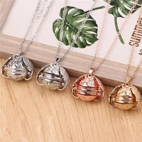 

Hot Selling Expanding Ball Pendant Floating Angel Wings Box 4 Colors Locket Photo Necklace