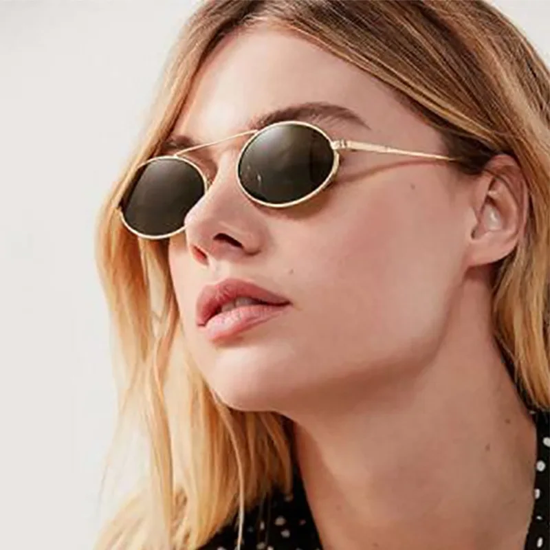 

Wholesale designer retro small oval metal sun glasses unisex vintage sunglasses women men