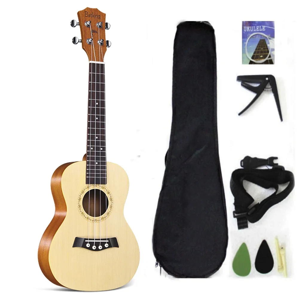 

Soprano Ukulele Solid Top Spruce 21 Inch With Ukulele Accessories With Gig Bag(MU-010)