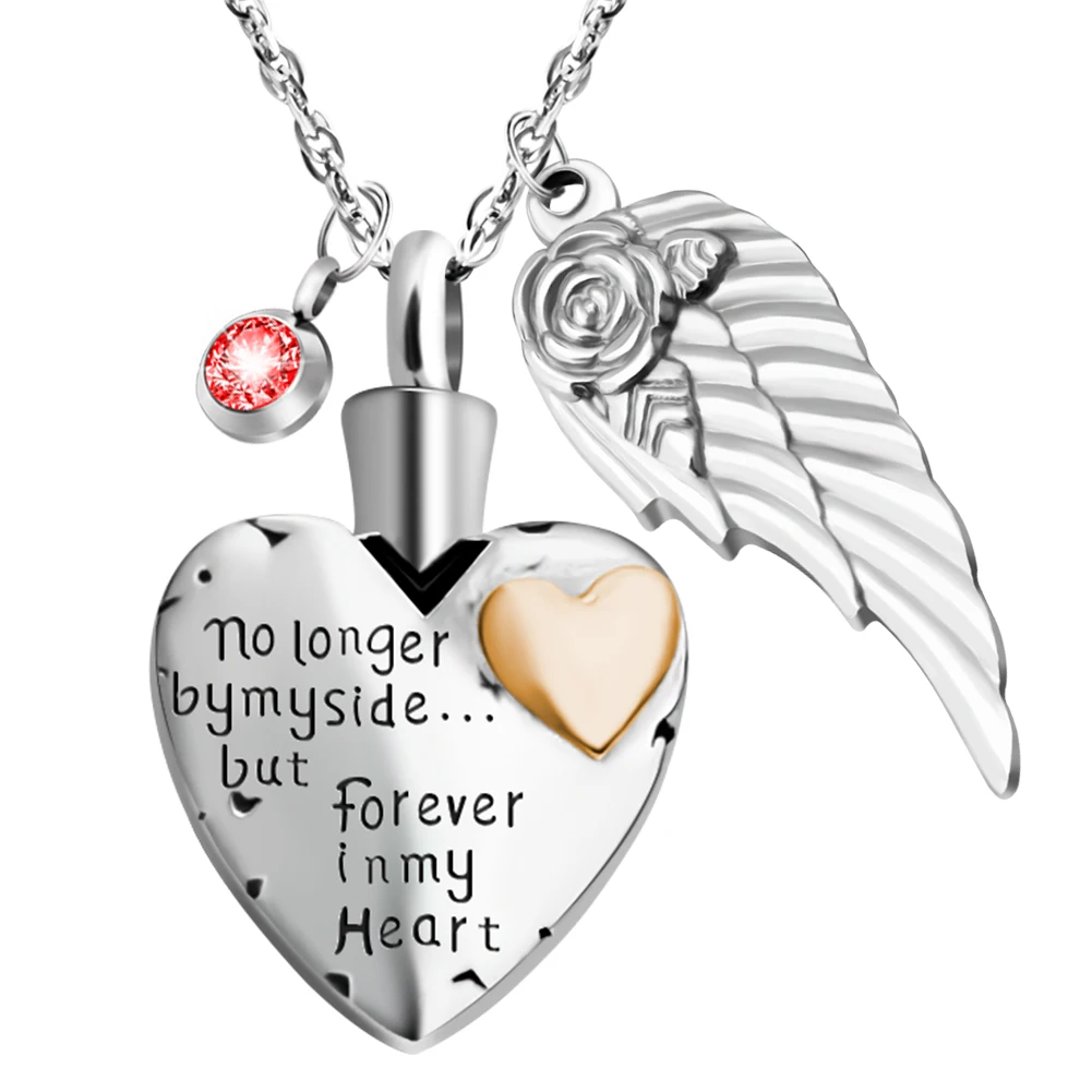 

Charm Stainless Steel Cremation Jewelry Heart Ashes Urn Necklace