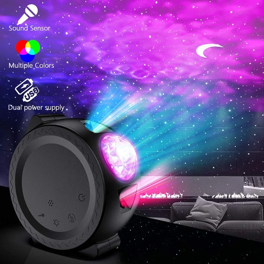 

Dropshipping Sound Music Control Star Colorful Stage Light Ocean Moon Nebula Sky LED Laser Starry Night Light Projector for Kids