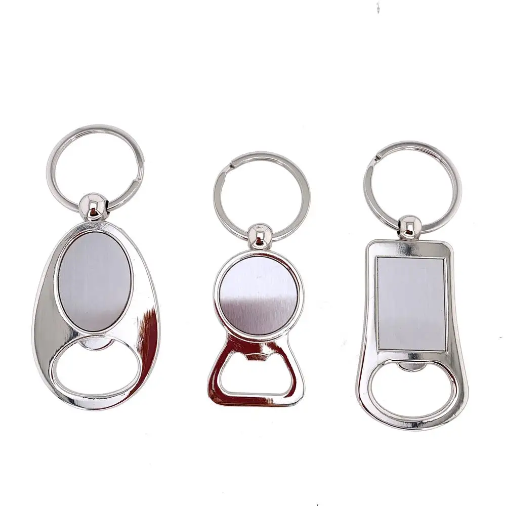 

Keyring Bottle Opener Key Chain Bottle Opener Metal Blank Bottle Opener Keychain, Silver