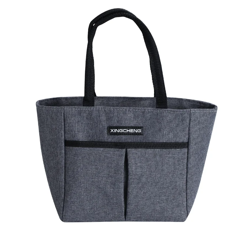 

Multifunction large insulation handbag gray portable picnic lunch bag