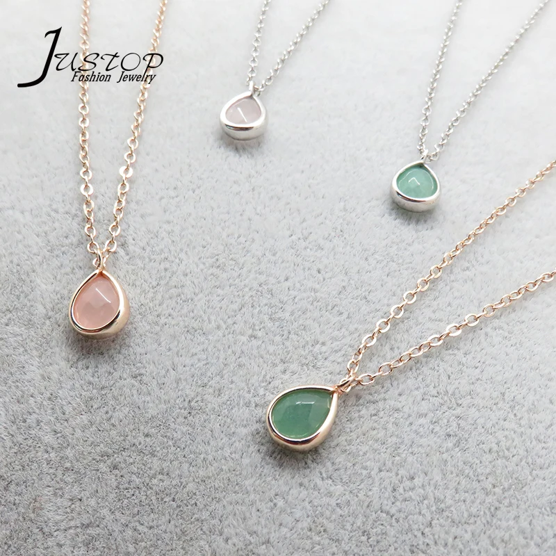 

Stone Jewellery Water Drop Design Pendant Custom Friend Necklace Jewelry Vendors