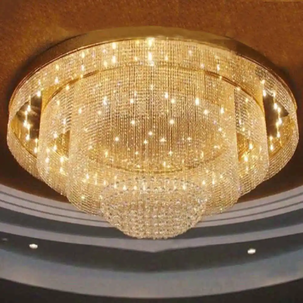 Modern Round K9 Crystal Ball Ceiling Flush Mount Ceiling Light Chandelier Luxury for Conference room