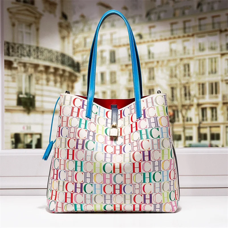 

2021 New Fashion Versatile Contrast Pillow Bag Trend Letter Printed Handbag Famous Designer High Quality Louis CH Brand Bags