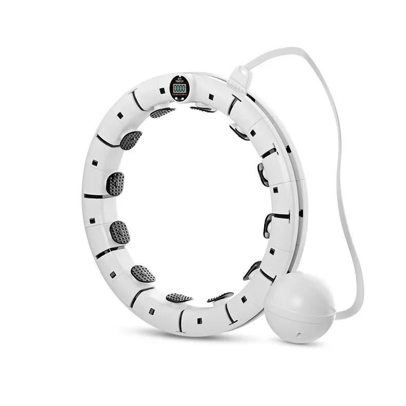 

Foldable weighted smart hula ring dropship for adults, White