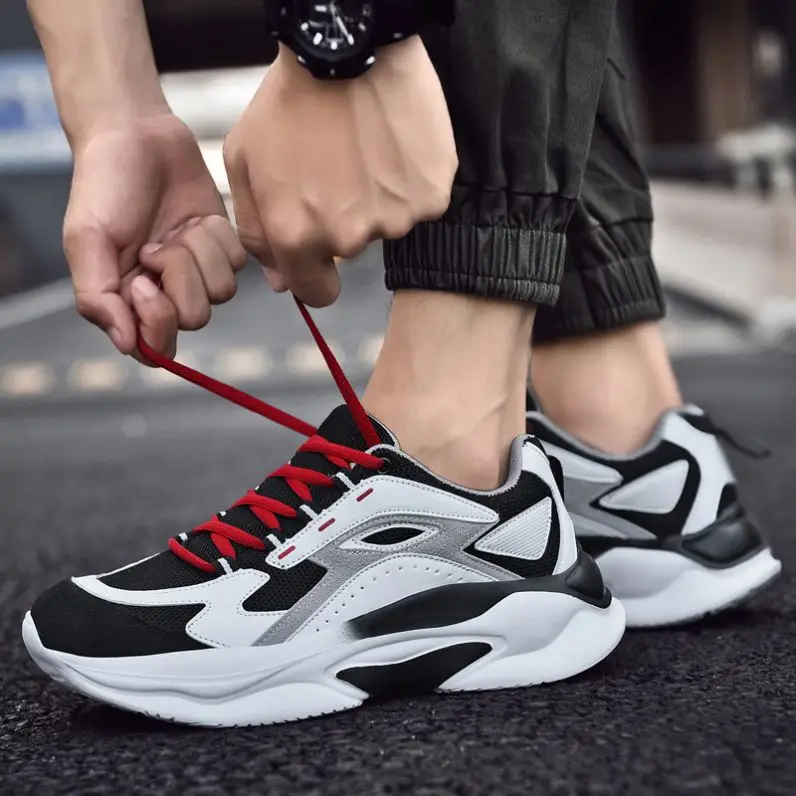 

2019 sport men flats breathable high quality fashion wedge sneakers, Optional