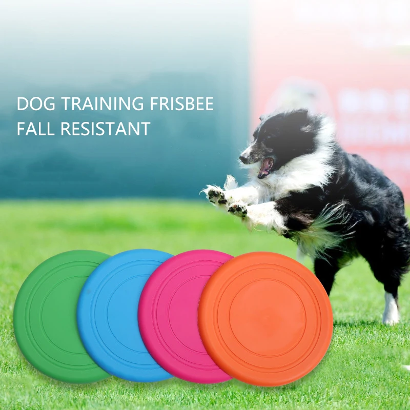 

Customized Silicone Pet dog Frisbeed Training Toys Bite Resistant Round Flying disc, Blue,red,green,pink,yellow,orange