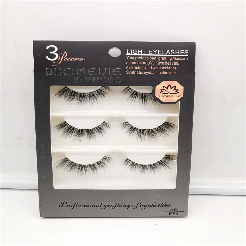 

wholesale fluffy natutal silk synthetic false invisible band strip eyelashes, Natural black