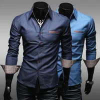 

New Arrivals 2020 Men 's Shirts Cowboy Shirts Dress Male Long Sleeves Long Casual Shirts For Men Chemise Homme