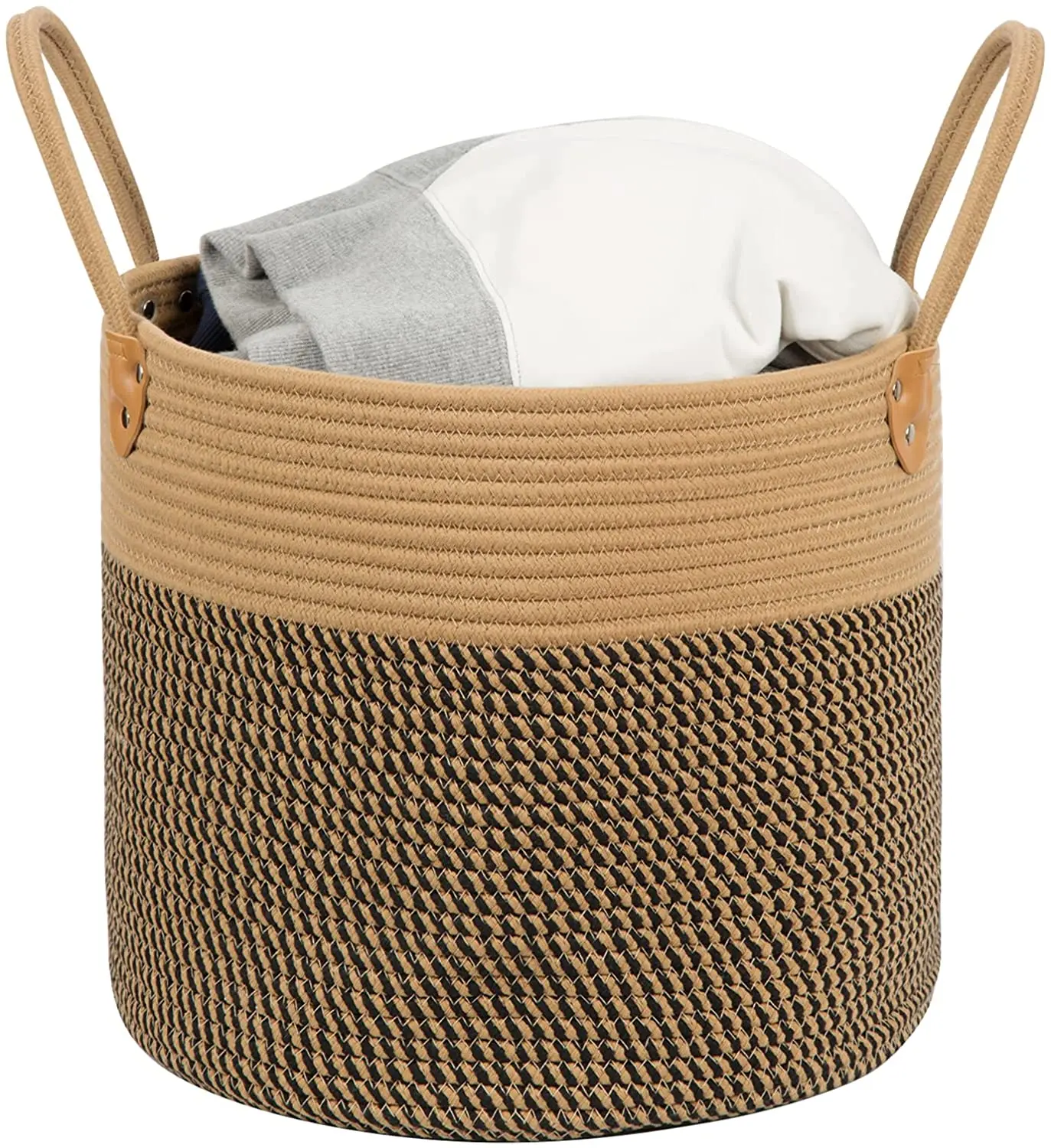 

Pattern Woven Cotton Rope Storage Basket With Uncovered Basket Cotton rope storage basket, Customized color