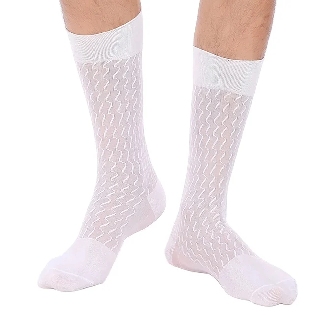 

Gentlemen boardroom thin Mens Cotton dress crew silk transparent business Sock