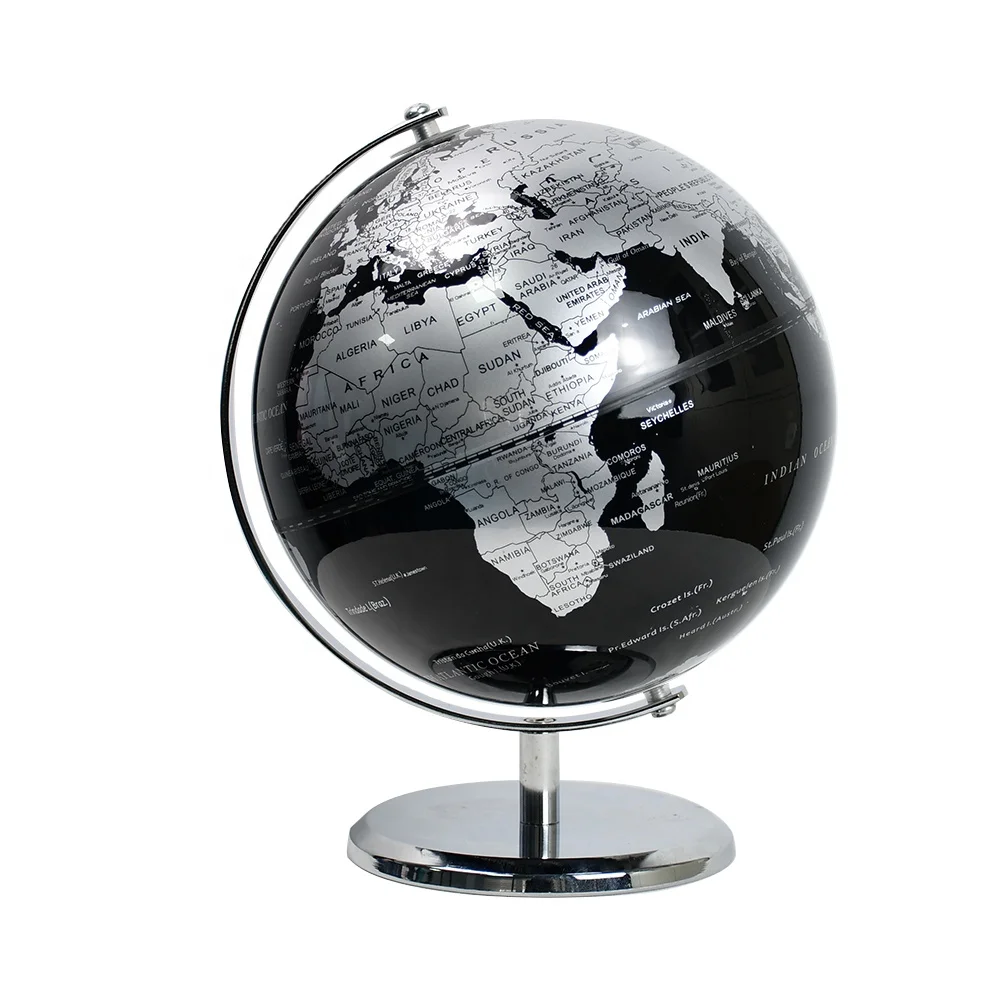 

200mm geography silver world map globe for kids children gifts