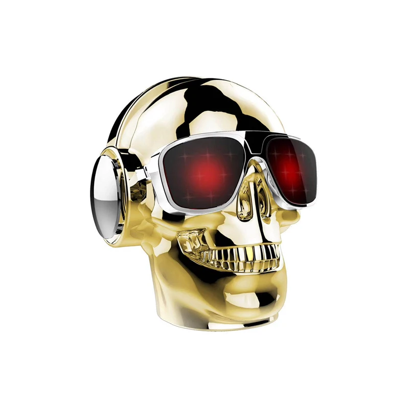 

Cool Design Loud Speaker Wireless Multimedia Skull Heads Shape Speaker Portable Mini Subwoofer wireless Speaker, Silver/gold/black