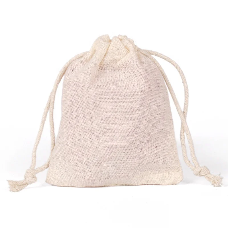 

Accept Customization Cotton Fabric Cloth Bags Various Size Drawstring Cotton Bags Natural Cotton Muslin Bags