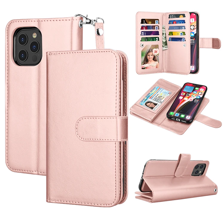 

Business Design Luxury Pu Leather Wallet Phone Case Flip Bags Mobile phone holster, Black red rose gold green