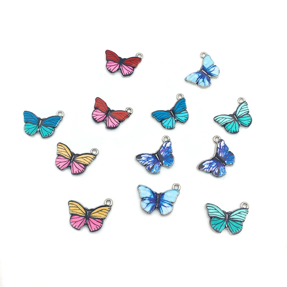 

Dripping Oil Color Bulk Zinc Alloy Butterfly Charms for Jewelry Making