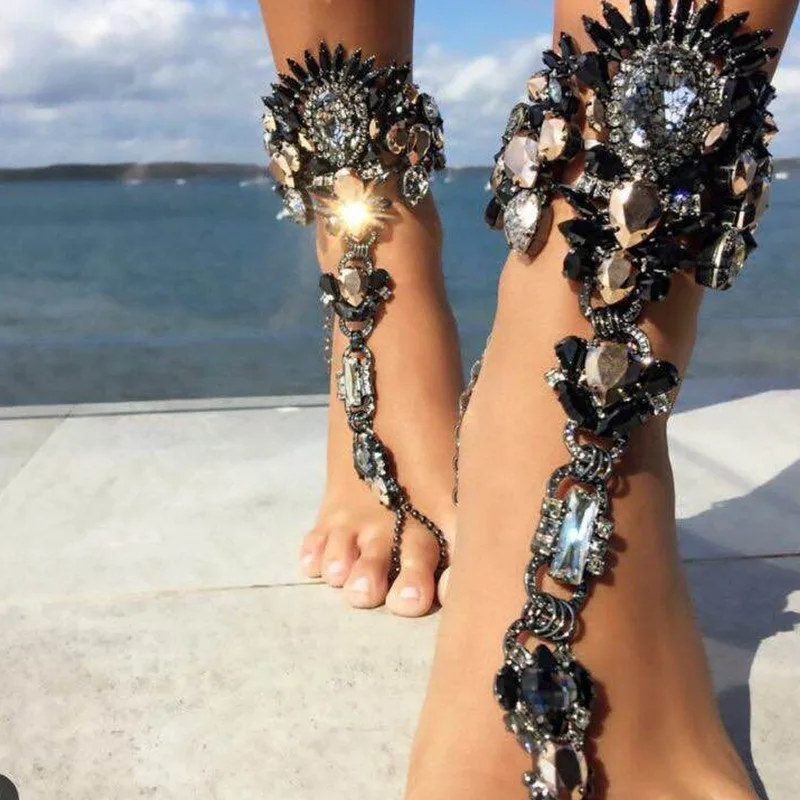 

2021 colorful bohemian style beach Anklets feet. jewelry Chain Party, Golden