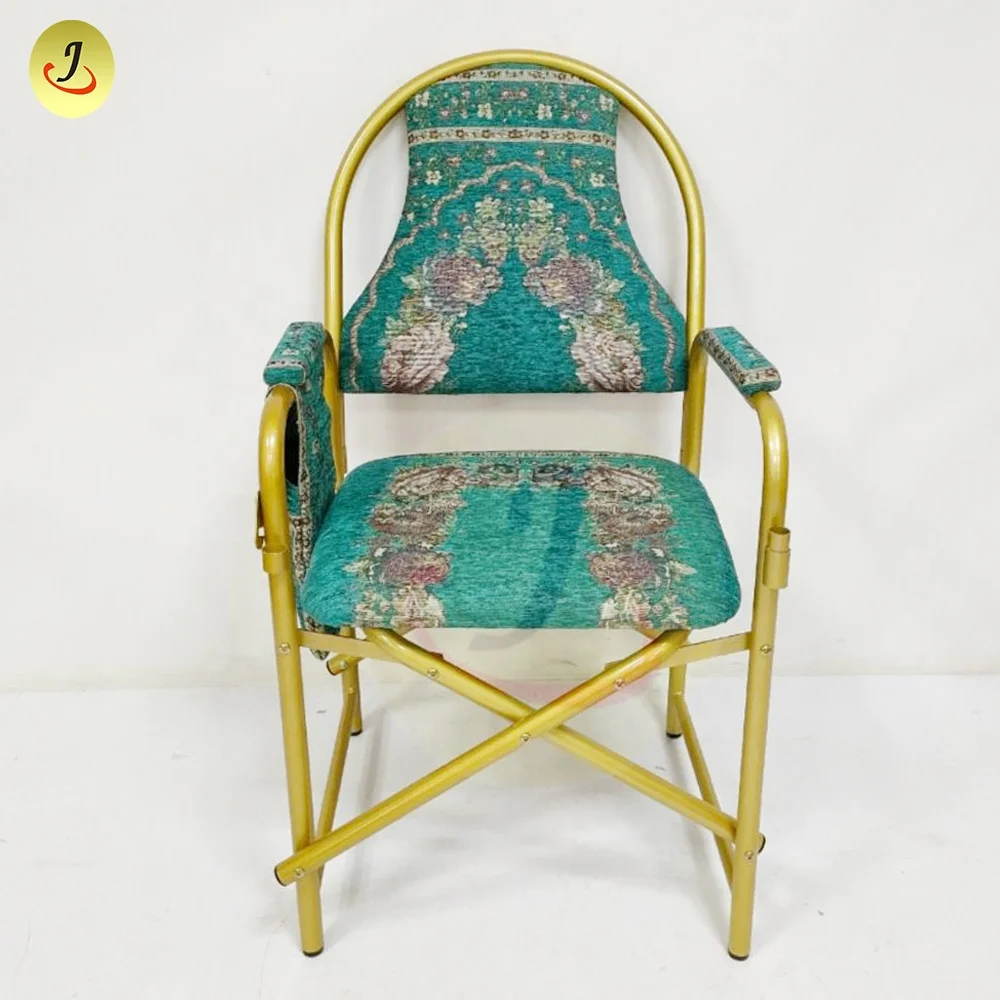 

wholesale green Portable Folding Metal gold Muslim praying chair muslim prayer chair folding