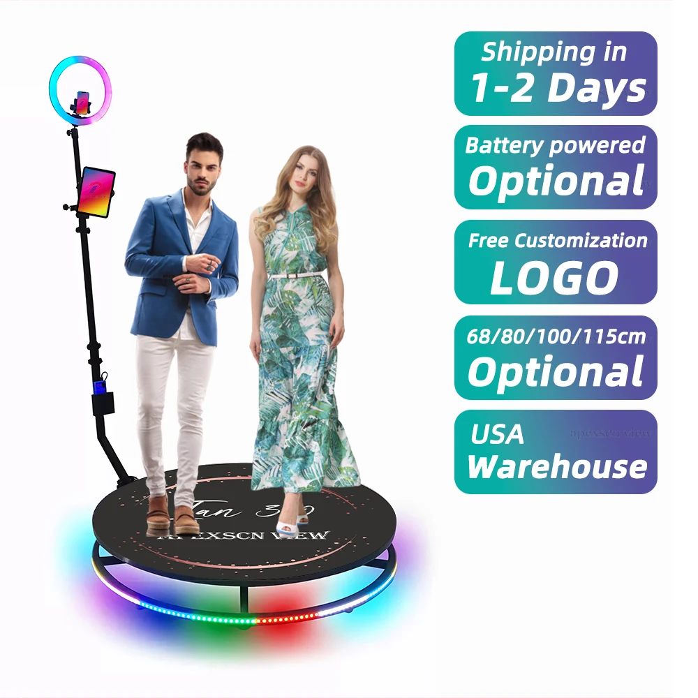 

Factory Wholesale New Portable Selfie 360 Spinner Degree Platform Business Photo Booth Camera Vending Machine 360 Video Booth