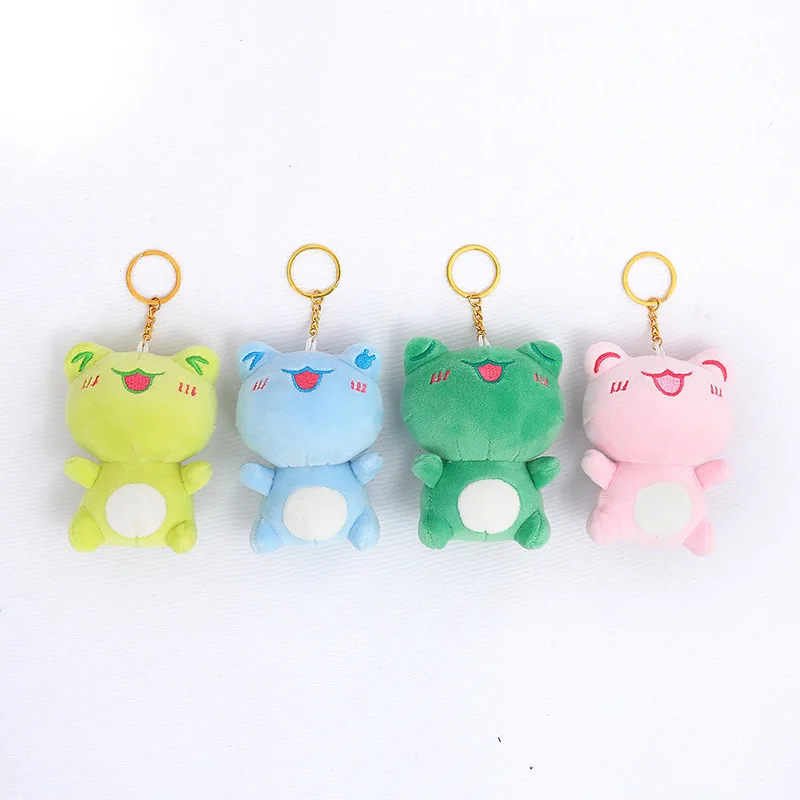 

Direct factory Small big eyes frog band Plush book bag four inch doll machine Pendant with pendant doll key chain gift