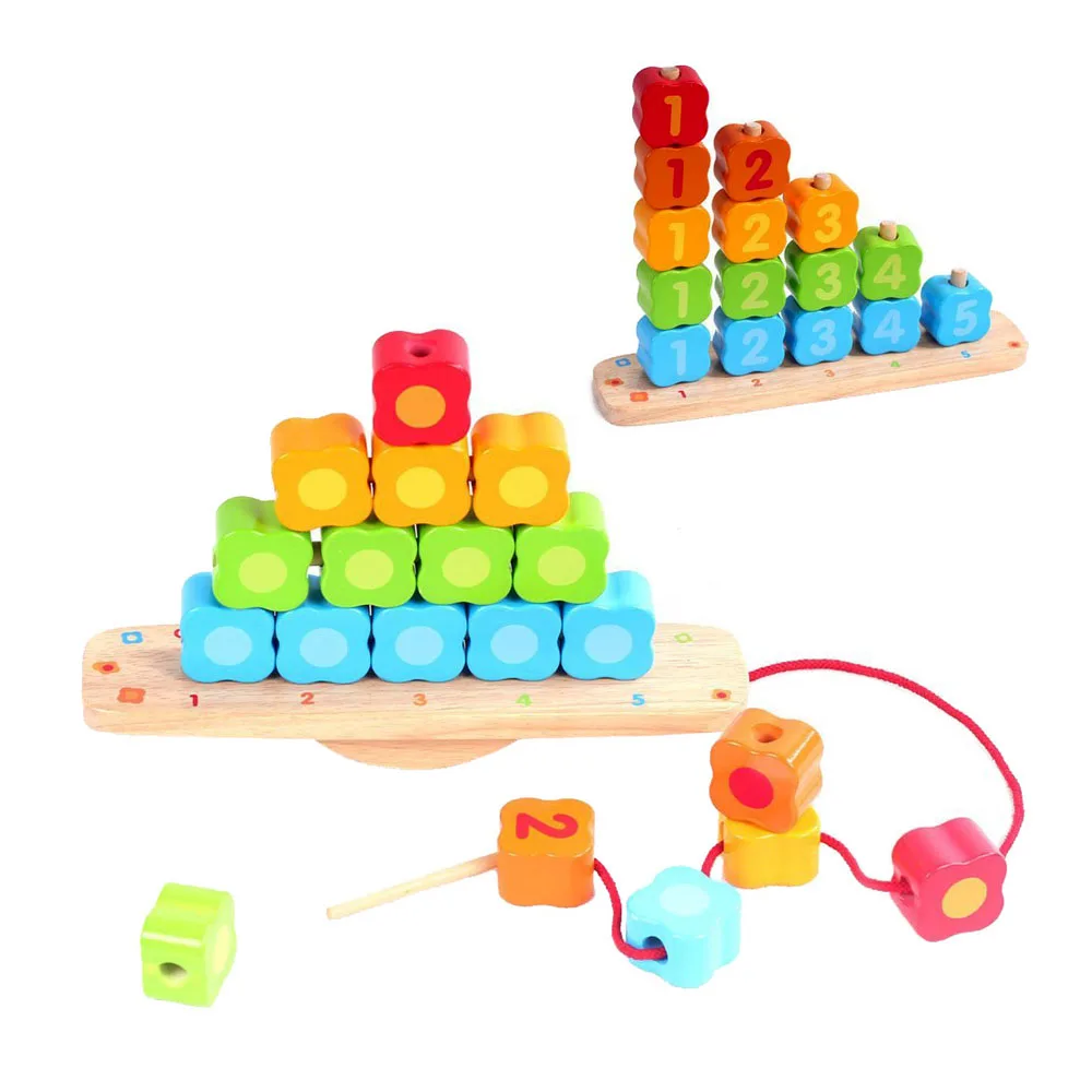wooden stacking blocks balancing toy