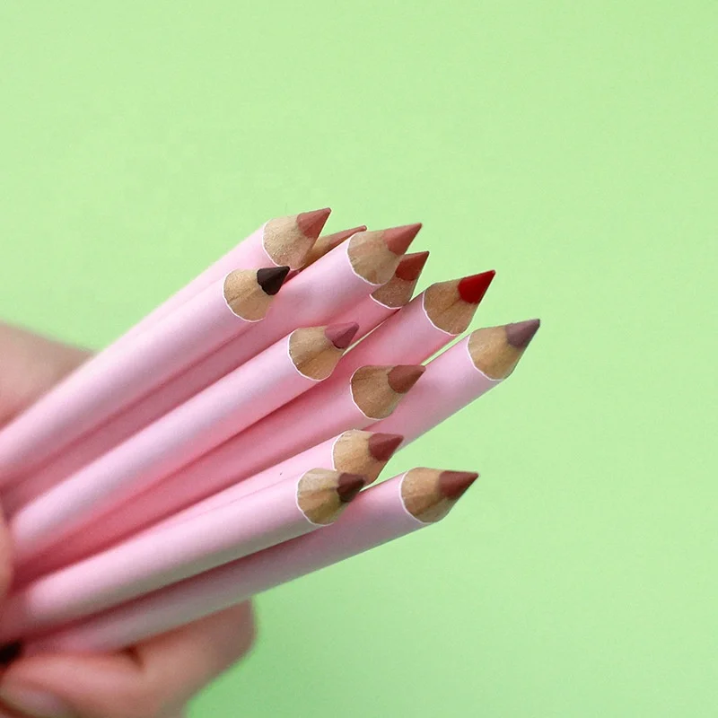 

Pink OEM LOW MOQ Waterproof Brown Custom Logo Private Label Matte Lipliner Pencil Lip Liner