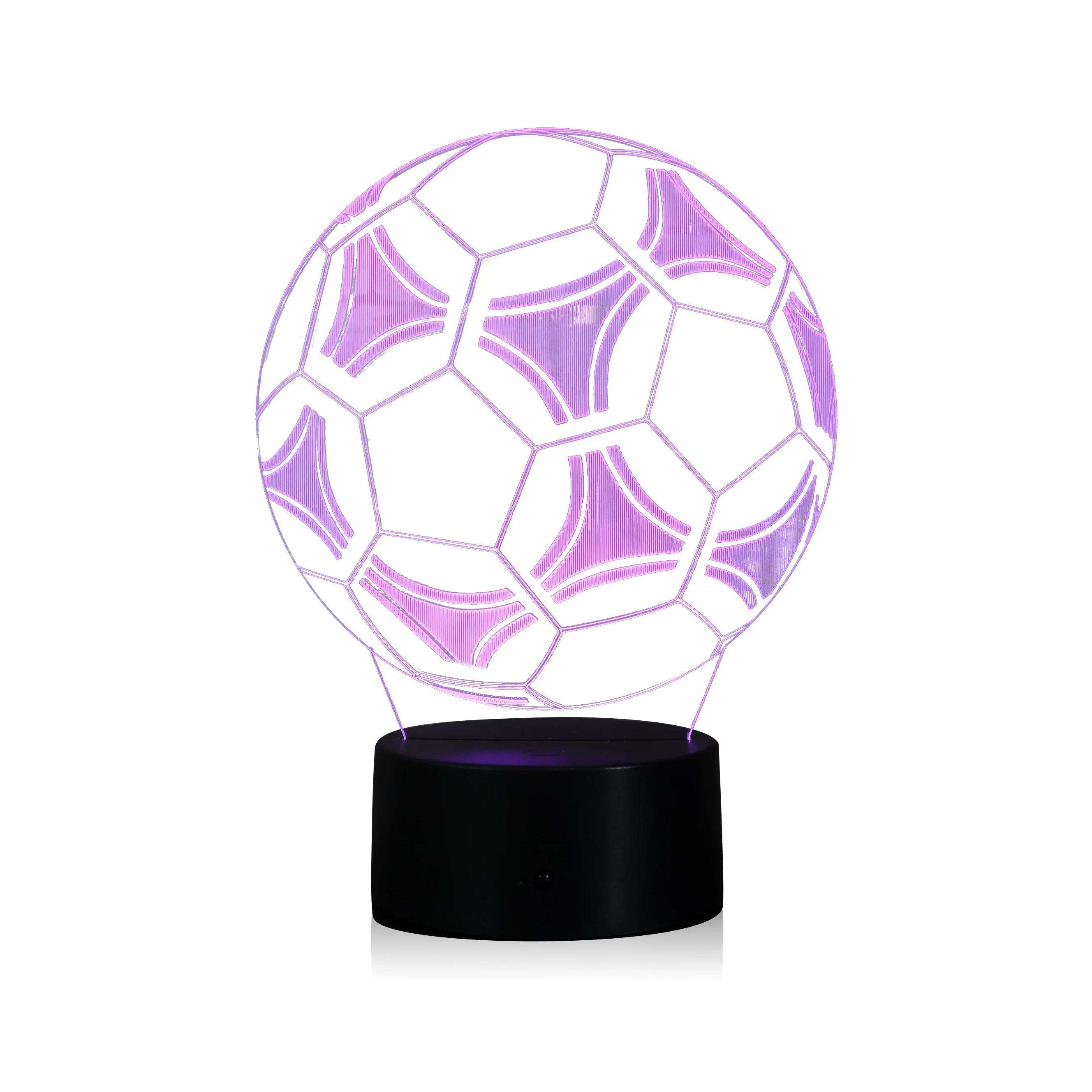 Free sample  Football soccer shape 3D Acrylic light 3D night light 3d led illusion  desk lamp  for home decor