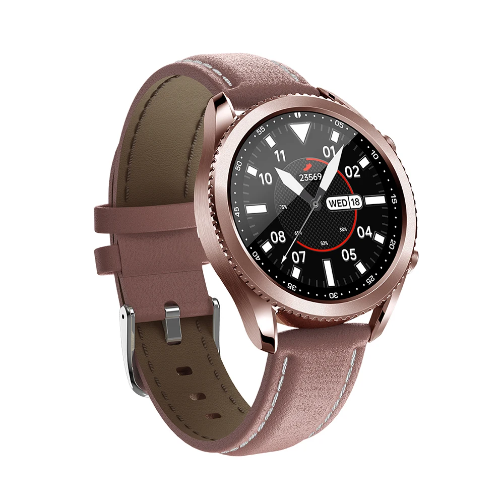 

New Smartwatch L10 With Leather Strap IP68 Waterproof Long Battery For Mens Leather Watches In Wristwatches
