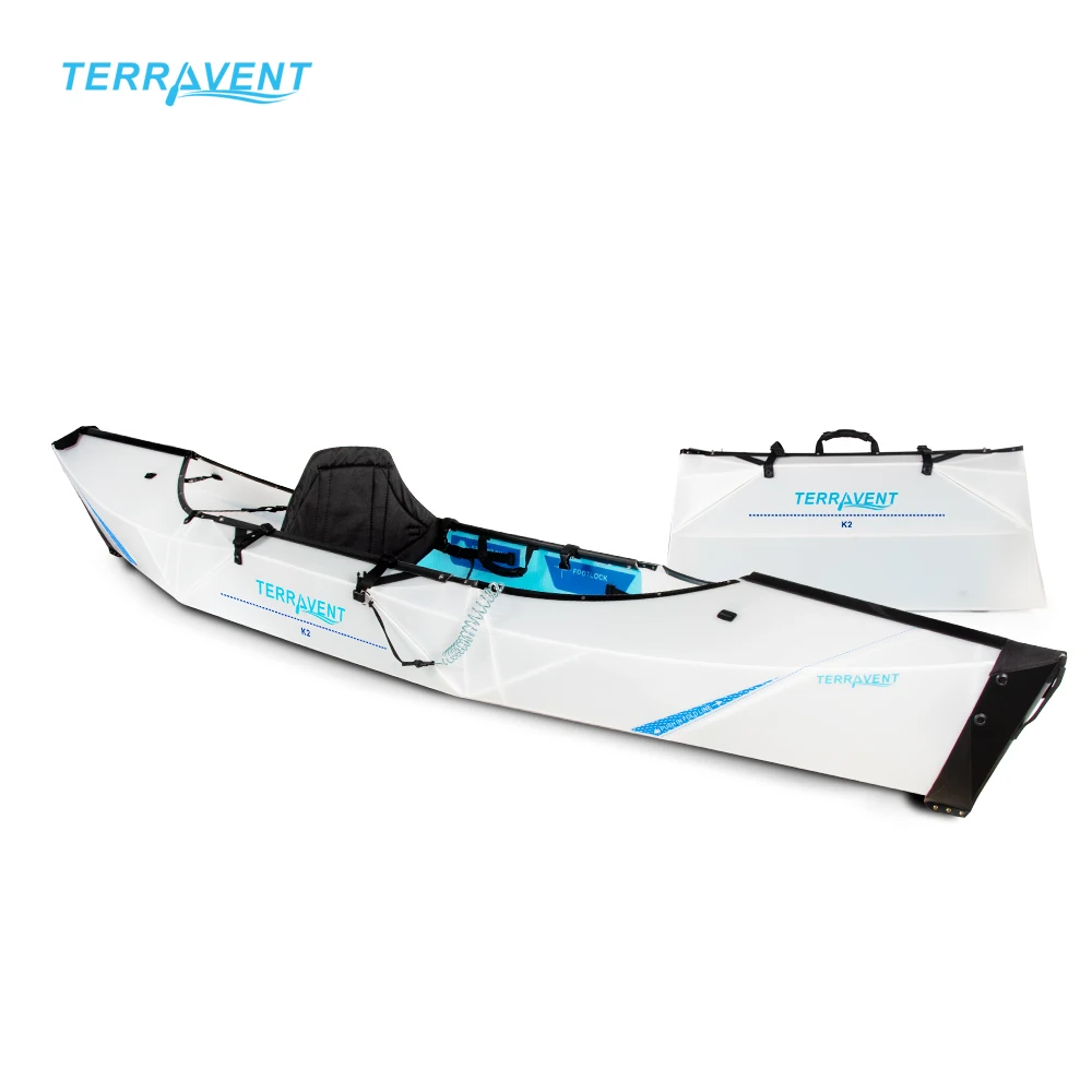 

High Quality Cheap Portable Folding Canoe/kayak rowing boats single seat light weight foldable fold kayak, White