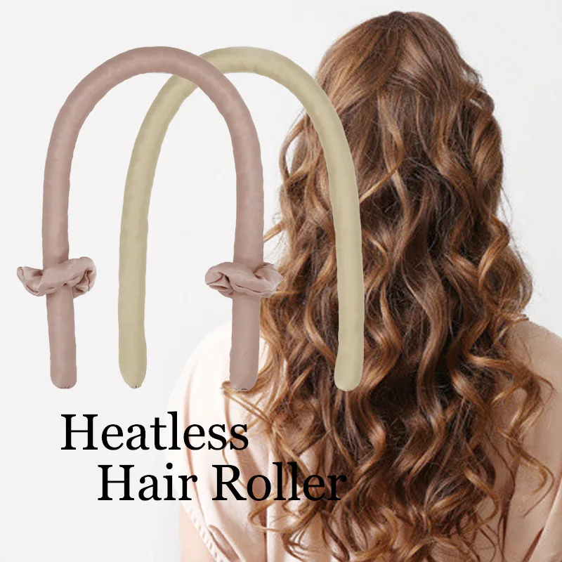 

2021 june new designed mulberry heatless hair curl polyester silk curling ribbon rod curler curls scrunchies claw set, Customized color
