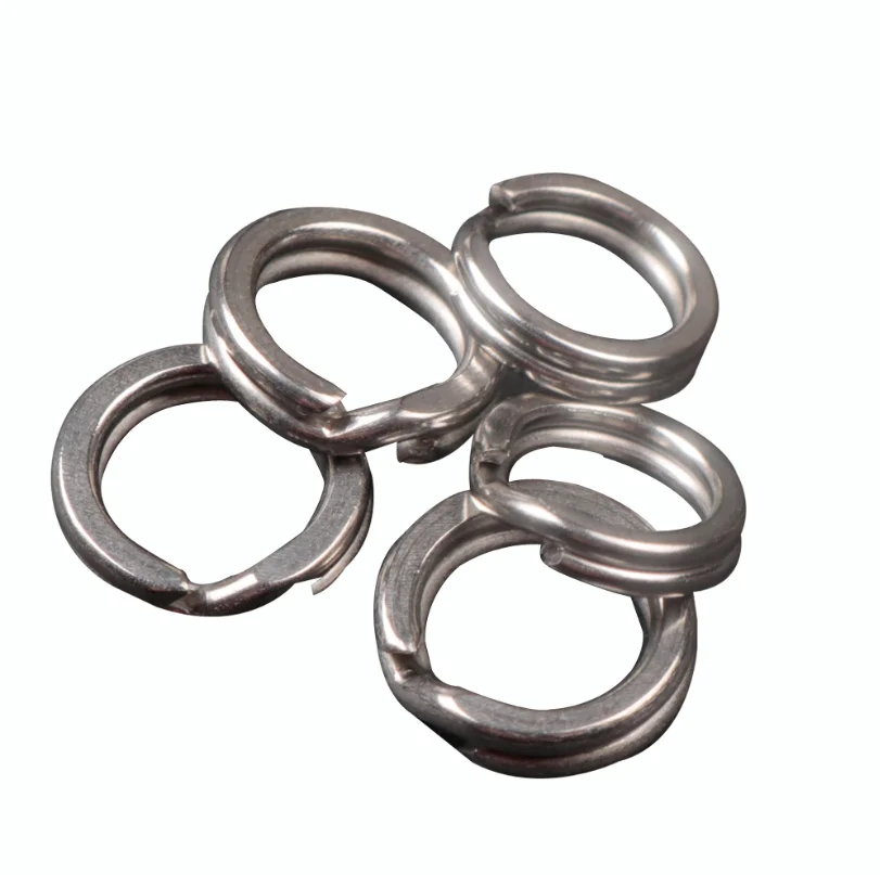 

TOPIND 50Pcs/Bag High Strength Heavy Lure Ring Stainless Steel Split Ring from 14lb to 150lb, Sliver