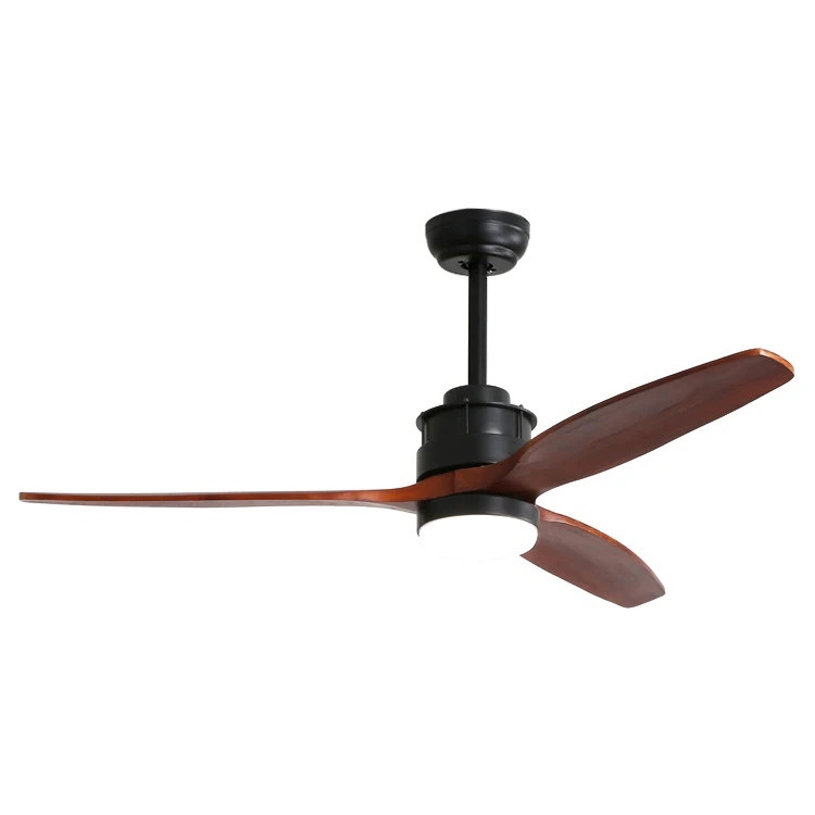 DC Motor Popular electric home energy saving bldc Solid Wood blade low voltage watt No Noice ceiling fan with light