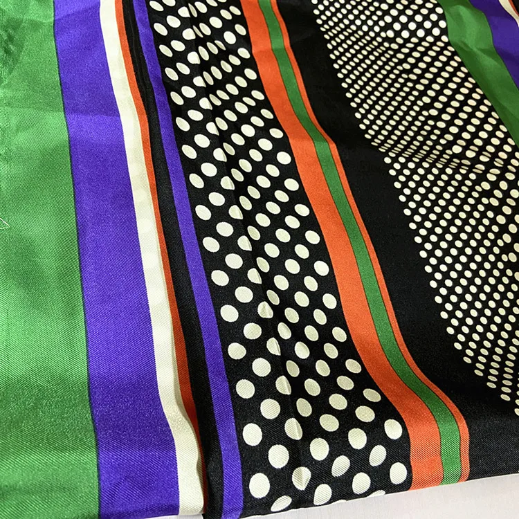 
dot print pure silk 14mm 114cm twill silk fabric for custom scarf garment 