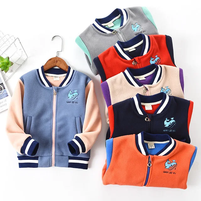 

New spring autumn jacket children clothes baby boy girl fleece lined jacket kids coat, As picture