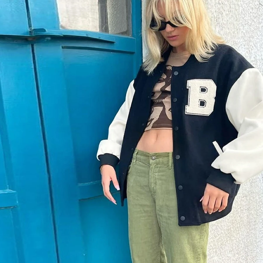 

Wholesale Price Baseball Uniform Letter Women Jackets Autumn Winter Womens Coats