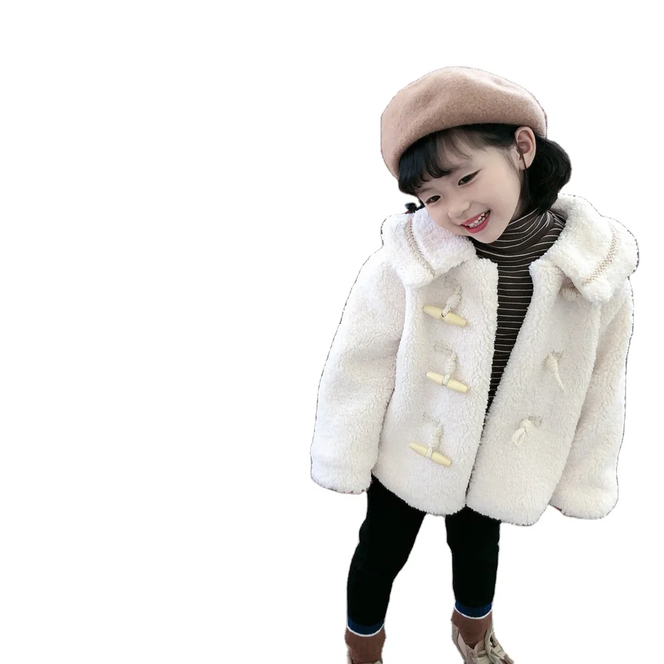 

Girls winter new Korean maomou coat for baby girl with cashmere and lamb wool with horn button child coat of wholesale, As pic shows, we can according to your request also