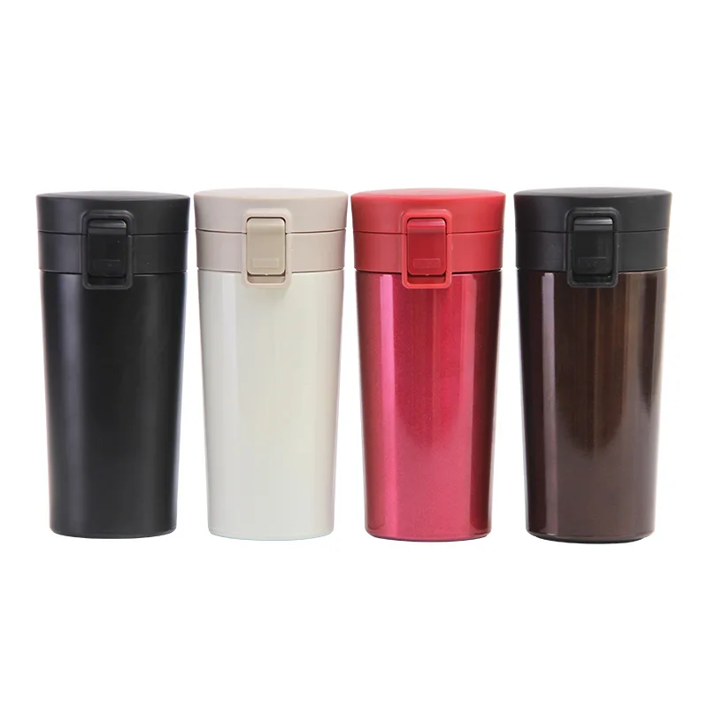 

Wholesale custom Creative portable stainless steel vacuum insulated water bottle coffee cup with logo, White/black/red/brown