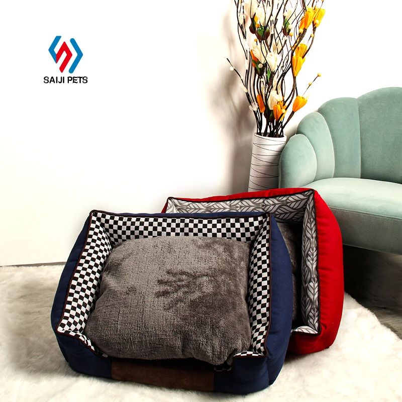 

Saiji expensive luxury waterproof animal mat new design large square pet cat dog bed, Red, blue, customized color