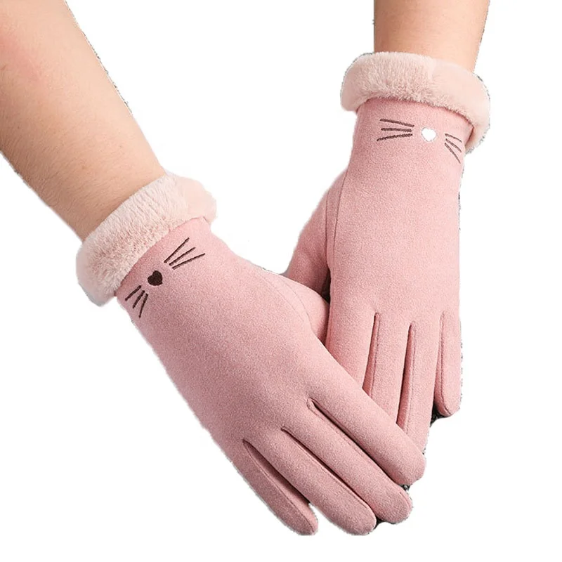 

Warm Gloves Motorcycle Racing Women's Winter Velvet Outdoor Korean Sports Riding Thickened Touch Screen Driving Gloves, 5 colors to choose