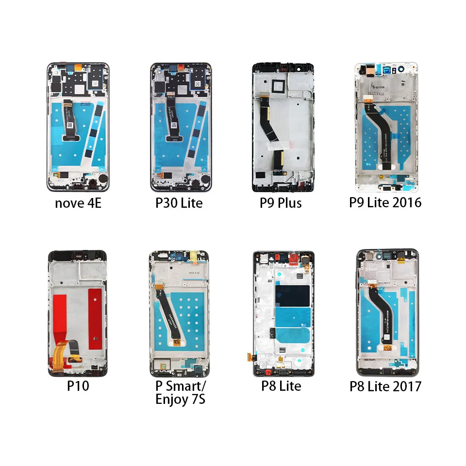 

High-quality Phone LCD Replacement Frame for Huawei P8Lite P9 Plus P9 Lite P10 Phone Replace Screen for P30 Lite