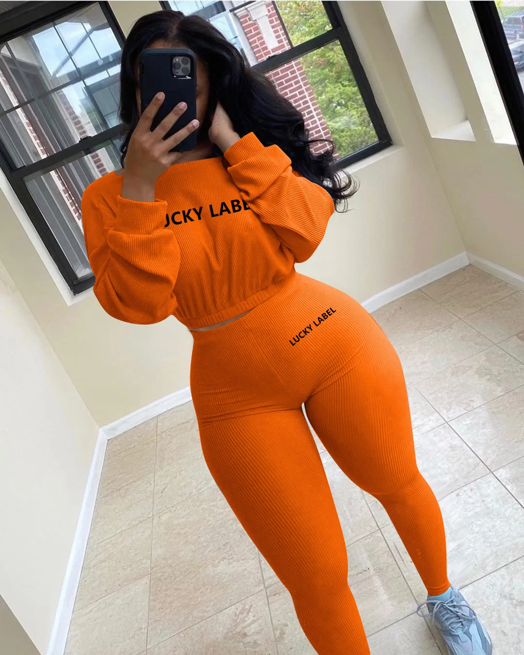 

9S4U plus size lucky label Tracksuits Jogger Sets Fall Women Clothing Outfits Jumpsuits ladies two piece set suits, Customized color