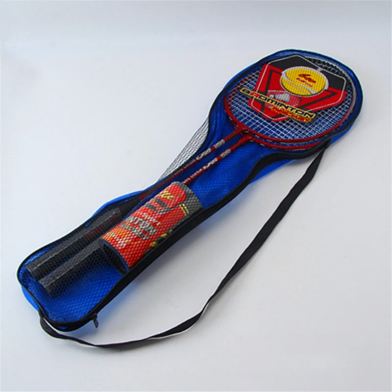 

Badminton racket professional Sports training iron alloy badminton racquet wholesale with shuttlecock, Blue,red